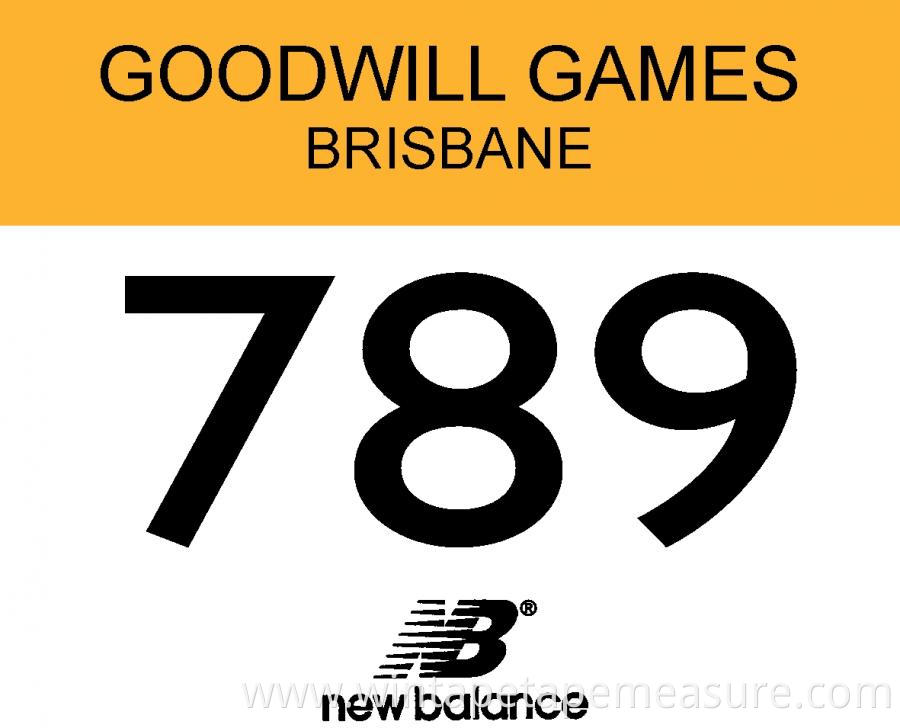 CUSTOM RACE NUMBERS official competitor dupont bib numbers any series between 1 and 10,000 - add your free color logo or graphic